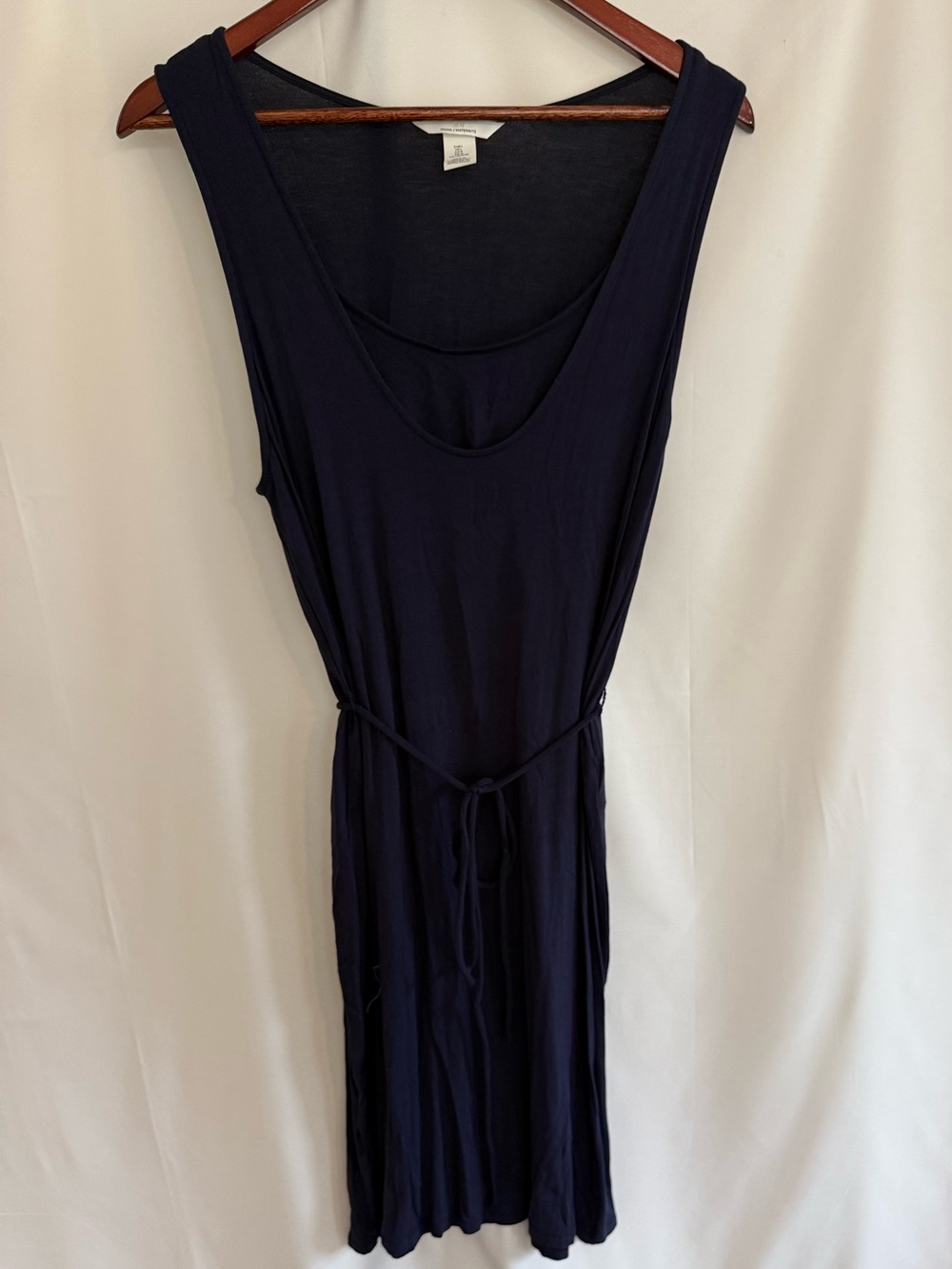 H&M Maternity Navy Scoop-Neck Tie-Waist Dress